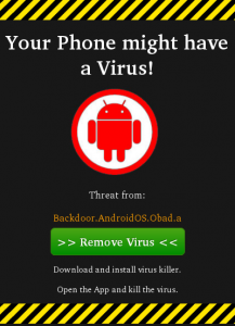 Landing page you have virus